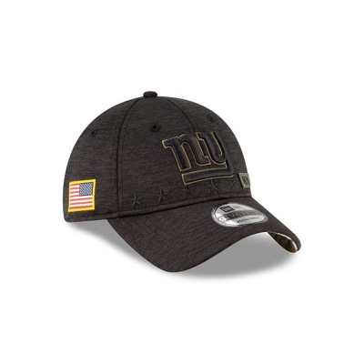 Black New York Giants Hat - New Era NFL Salute To Service 9TWENTY Adjustable Caps USA8324671